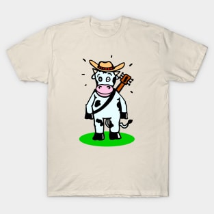 Cow with hat and guitar T-Shirt